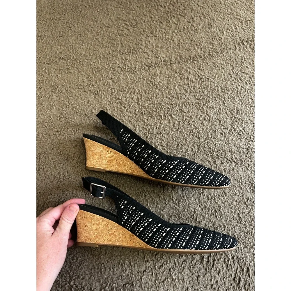 Vivaia Tamia wedge sandal Women Knit Cork Slingback Wedge Sandals Size 39